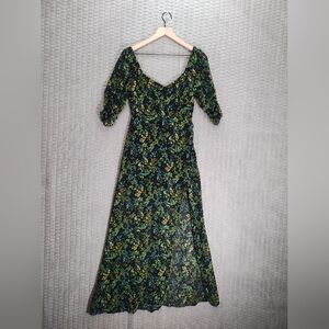 Miami Maxi Dress Leaf Star Sweetheart Neckline-XS